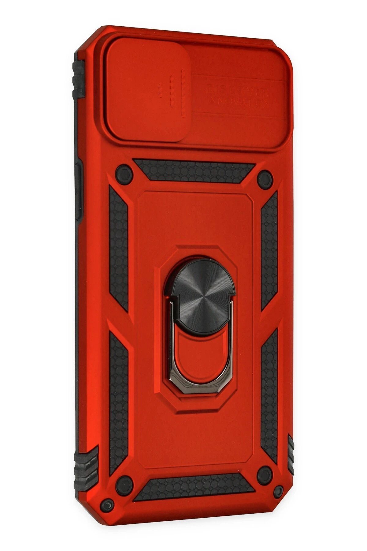 iPhone 14 Plus Kılıf Pars Lens Yüzüklü Silikon - Kırmızı-(5796) - Görsel 2