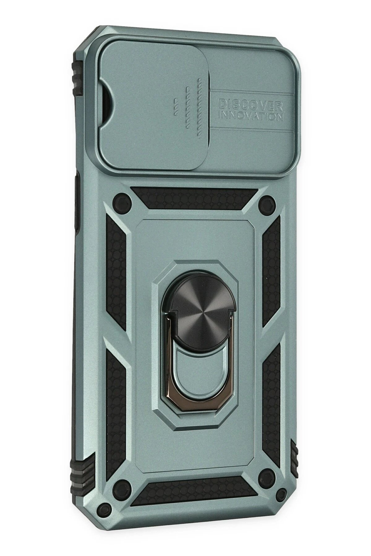 iPhone 14 Pro Kılıf Pars Lens Yüzüklü Silikon - Yeşil-(5796) - Görsel 2