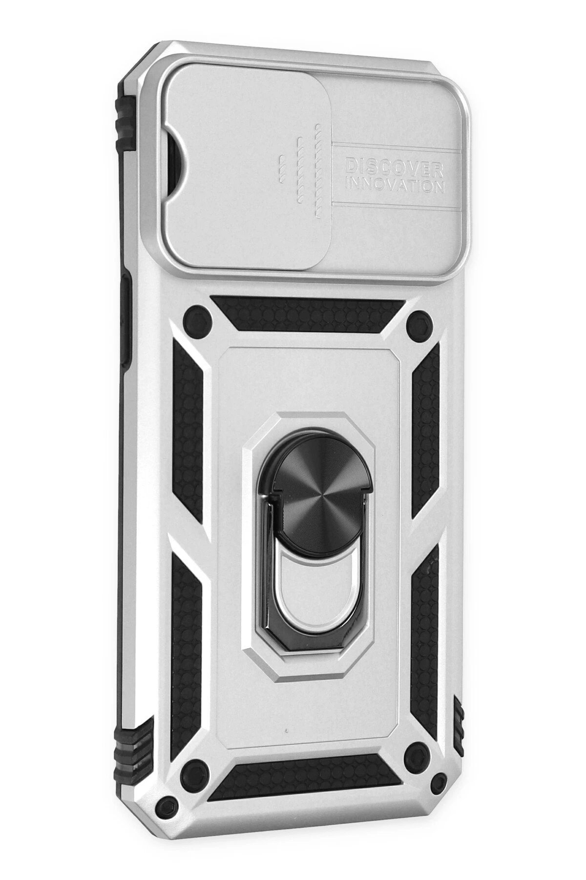 iPhone 14 Pro Kılıf Pars Lens Yüzüklü Silikon - Gümüş-(5796) - Görsel 3