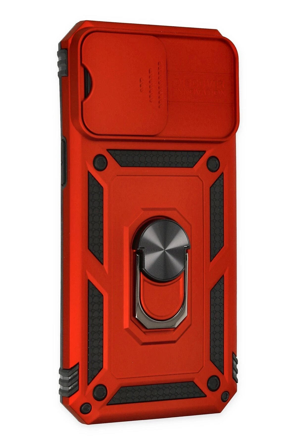 iPhone 14 Pro Max Kılıf Pars Lens Yüzüklü Silikon - Kırmızı-(5796) - Görsel 2