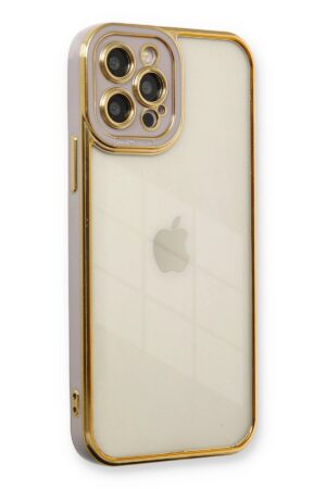 iPhone 12 Pro Kılıf Liva Lens Silikon - Lila-(5796)