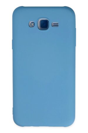 Samsung Galaxy J7 Kılıf Nano içi Kadife Silikon - Mavi-(5796)