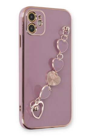 iPhone 12 Kılıf Esila Silikon - Mor-(5796)