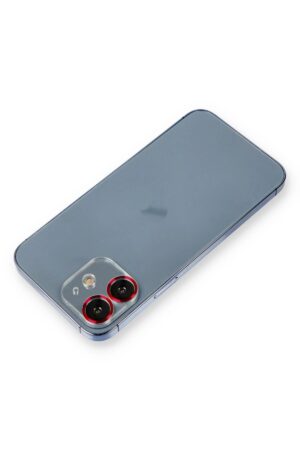 iPhone 12 Metal Kamera Lens Koruma Cam - Kırmızı-(5796)