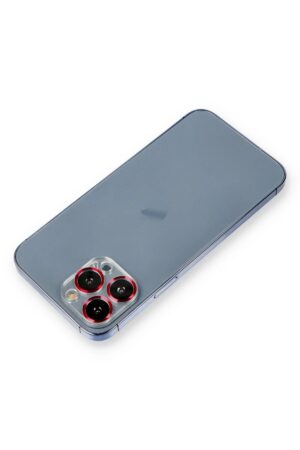 iPhone 13 Pro Max Metal Kamera Lens Koruma Cam - Kırmızı-(5796)