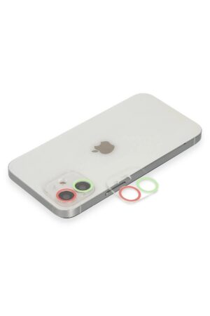 iPhone 11 Renkli Kamera Lens Koruma Cam - Yeşil-Pembe-(5796)