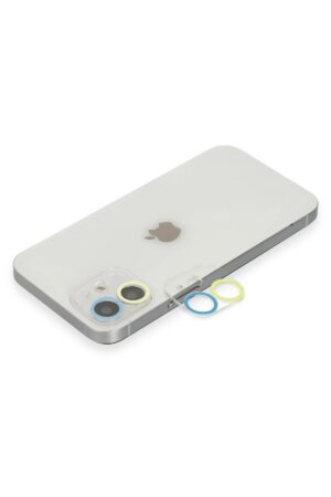 iPhone 11 Renkli Kamera Lens Koruma Cam - Sarı-Mavi-(5796)