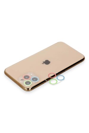 iPhone 11 Pro Renkli Kamera Lens Koruma Cam - Mavi-Yeşil-(5796)
