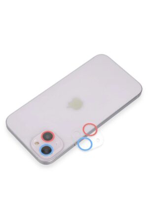 iPhone 13 Renkli Kamera Lens Koruma Cam - Pembe-Mavi-(5796)
