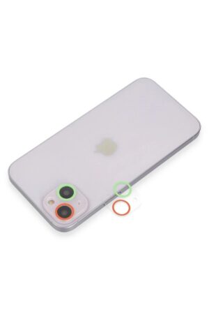 iPhone 13 Renkli Kamera Lens Koruma Cam - Yeşil-Pembe-(5796)