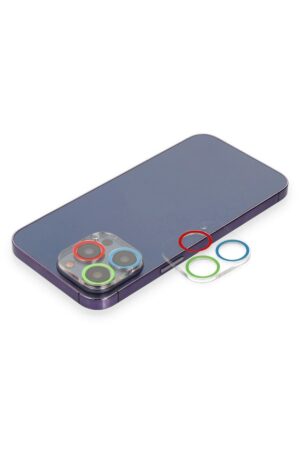 iPhone 13 Pro Max Renkli Kamera Lens Koruma Cam - Mavi-Yeşil-(5796)
