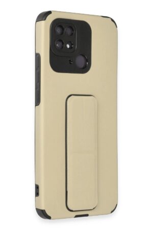 Xiaomi Redmi 10C Kılıf Mega Standlı Silikon - Gold-(5796)
