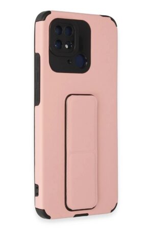 Xiaomi Redmi 10C Kılıf Mega Standlı Silikon - Pudra-(5796)