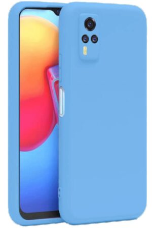 Vivo Y53S Kılıf Nano içi Kadife Silikon - Mavi-(5796)