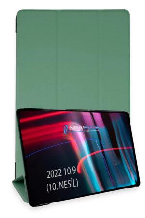 iPad 2022 10.9 (10.nesil) Kılıf Tablet Smart Kılıf - Koyu Yeşil-(5796)