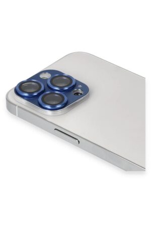 iPhone 13 Pro Max Pers Alüminyum Kamera Lens - Lacivert-(5796)