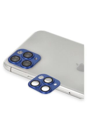 iPhone 11 Pro Max Pers Alüminyum Kamera Lens - Lacivert-(5796)