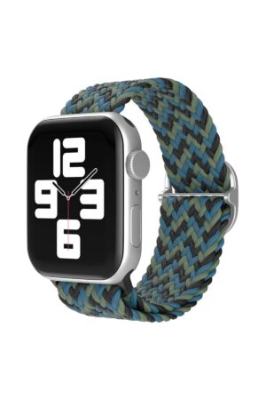 Apple Watch 38mm Star Kordon - Zigzag Mavi-Yeşil-(5796)