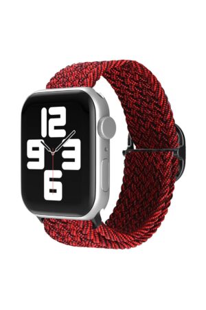 Apple Watch 38mm Star Kordon - Siyah-Bordo-(5796)