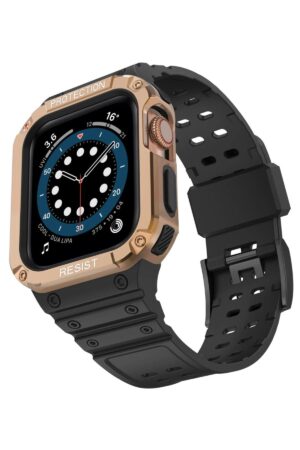 Apple Watch 42mm KR401 Silikon Kordon - Siyah-Rose-(5796)
