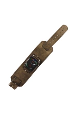 Apple Watch 42mm NL17 Deri Kordon - Kahverengi-(5796)