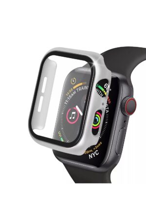Apple Watch 40mm Camlı Kasa Ekran Koruyucu - Gümüş-(5796)