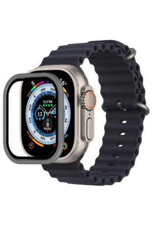 Apple Watch Ultra 49mm Alüminyum Kasa Cam Ekran Koruyucu - Gri-(5796)