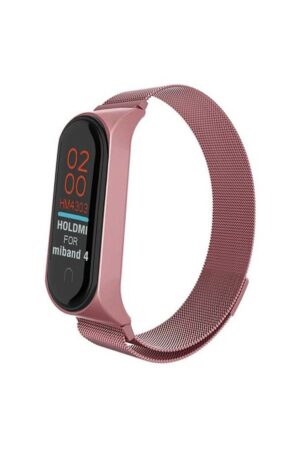 Xiaomi Mi Band 4 Metal Mıknatıslı Kordon - Rose-(5796)