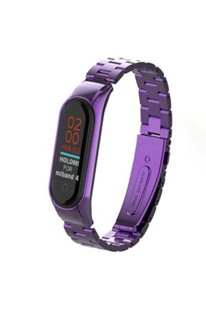 Xiaomi Mi Band 4 Metal Baklalı Kordon - Mor-(5796)
