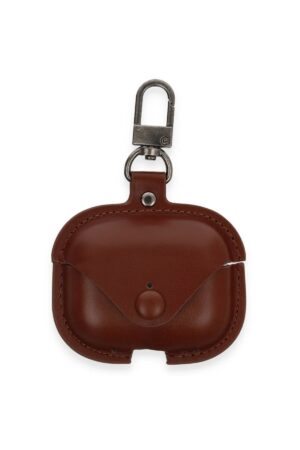 Airpods 3 (3.nesil) Çanta Deri Kılıf - Kahverengi-(5796)