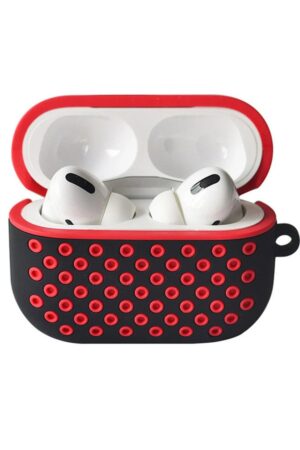 Airpods Pro 2 (2.nesil) Spor Delikli Kılıf - Siyah-Kırmızı-(5796)