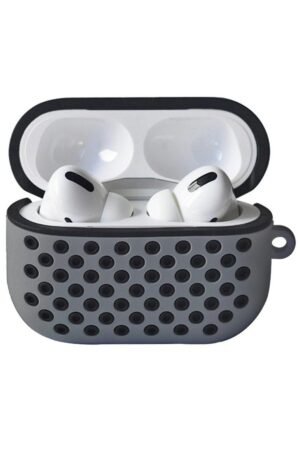 Airpods Pro 2 (2.nesil) Spor Delikli Kılıf - Gri-Siyah-(5796)