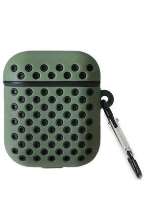 Airpods 2 (2.nesil) Spor Delikli Kılıf - Haki Yeşil-Siyah-(5796)