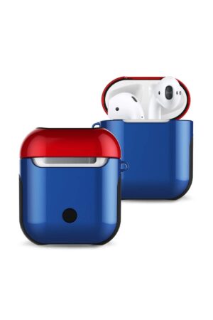 Airpods 2 (2.nesil) 3in1 Kılıf - Lacivert-Kırmızı-(5796)
