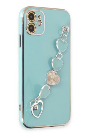 iPhone 12 Kılıf Esila Silikon - Su Yeşili-(5796)