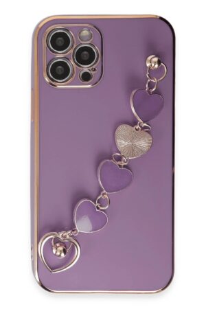 iPhone 12 Pro Max Kılıf Esila Silikon - Mor-(5796)