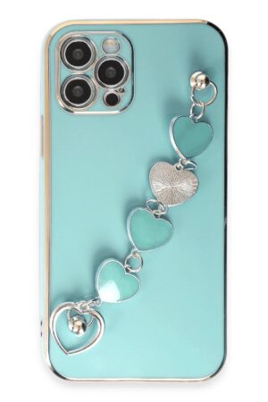 iPhone 12 Pro Max Kılıf Esila Silikon - Su Yeşili-(5796)