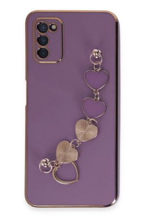 Samsung Galaxy A03S Kılıf Esila Silikon - Mor-(5796)