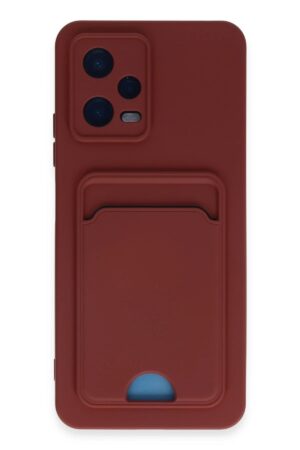 Xiaomi Redmi Note 12 4G Kılıf Kelvin Kartvizitli Silikon - Bordo-(5796)