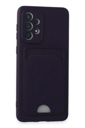 Samsung Galaxy A33 5G Kılıf Kelvin Kartvizitli Silikon - Derin Mor-(5796)