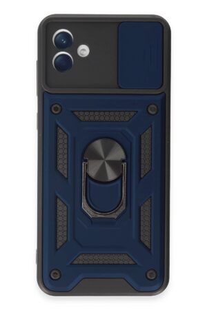 Samsung Galaxy A04E Kılıf Pars Lens Yüzüklü Silikon - Lacivert-(5796)