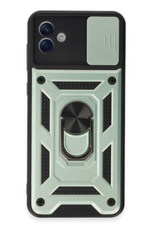 Samsung Galaxy A04E Kılıf Pars Lens Yüzüklü Silikon - Yeşil-(5796)