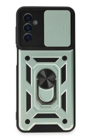 Samsung Galaxy A14 4G Kılıf Pars Lens Yüzüklü Silikon - Yeşil-(5796)