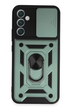 Samsung Galaxy A34 5G Kılıf Pars Lens Yüzüklü Silikon - Yeşil-(5796)