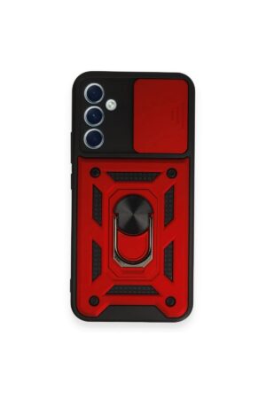 Samsung Galaxy A54 5G Kılıf Pars Lens Yüzüklü Silikon - Kırmızı-(5796)