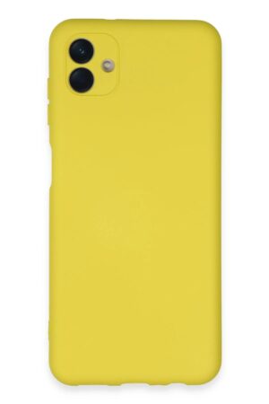 Samsung Galaxy A04E Kılıf Nano içi Kadife Silikon - Sarı-(5796)
