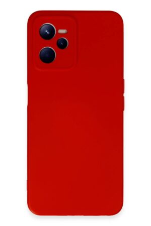 Realme C35 Kılıf Nano içi Kadife Silikon - Kırmızı-(5796)