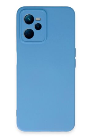 Realme C35 Kılıf Nano içi Kadife Silikon - Mavi-(5796)