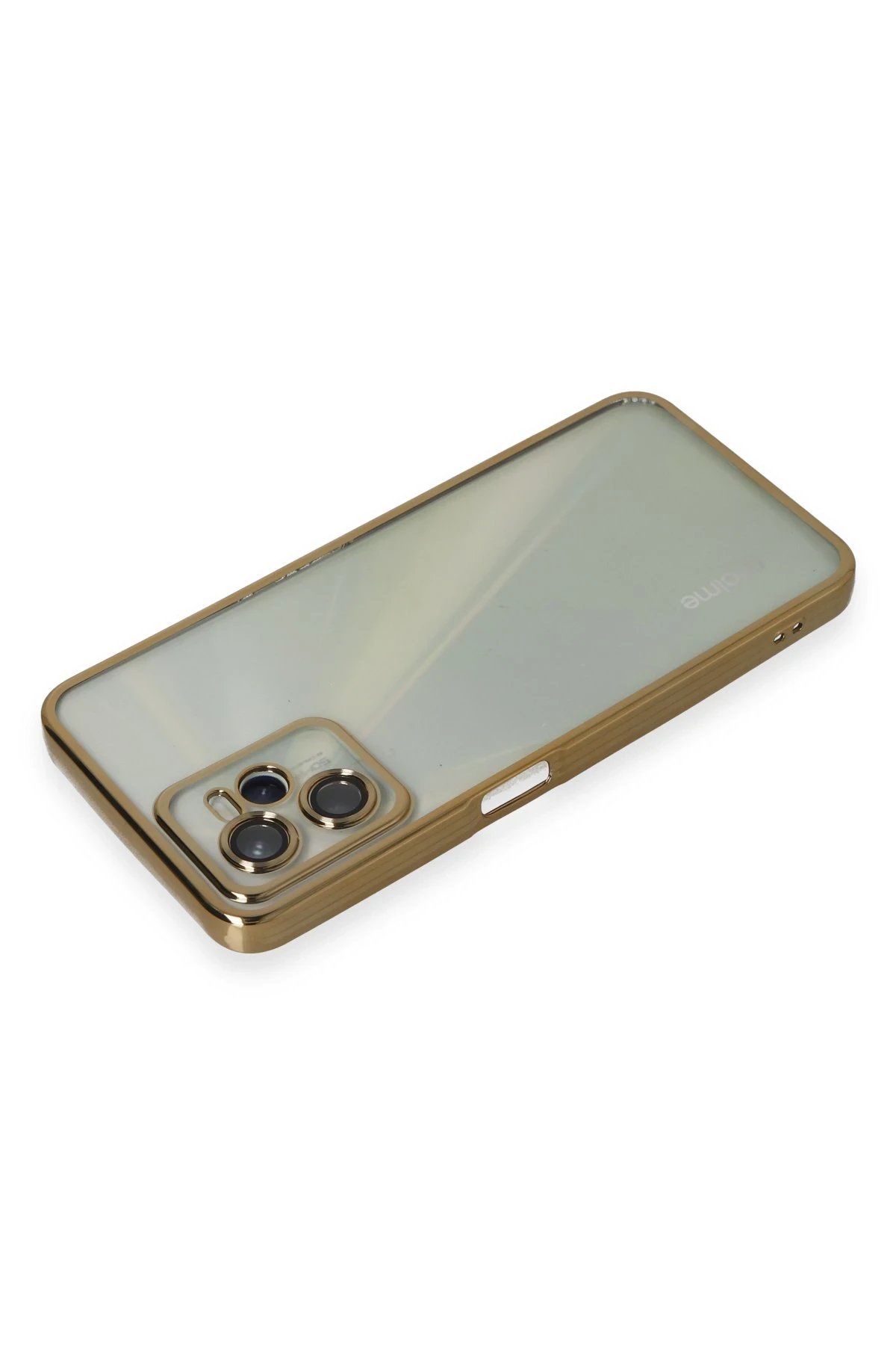 Realme C35 Kılıf Lensli Silikon - Gold-(5796) - Görsel 3