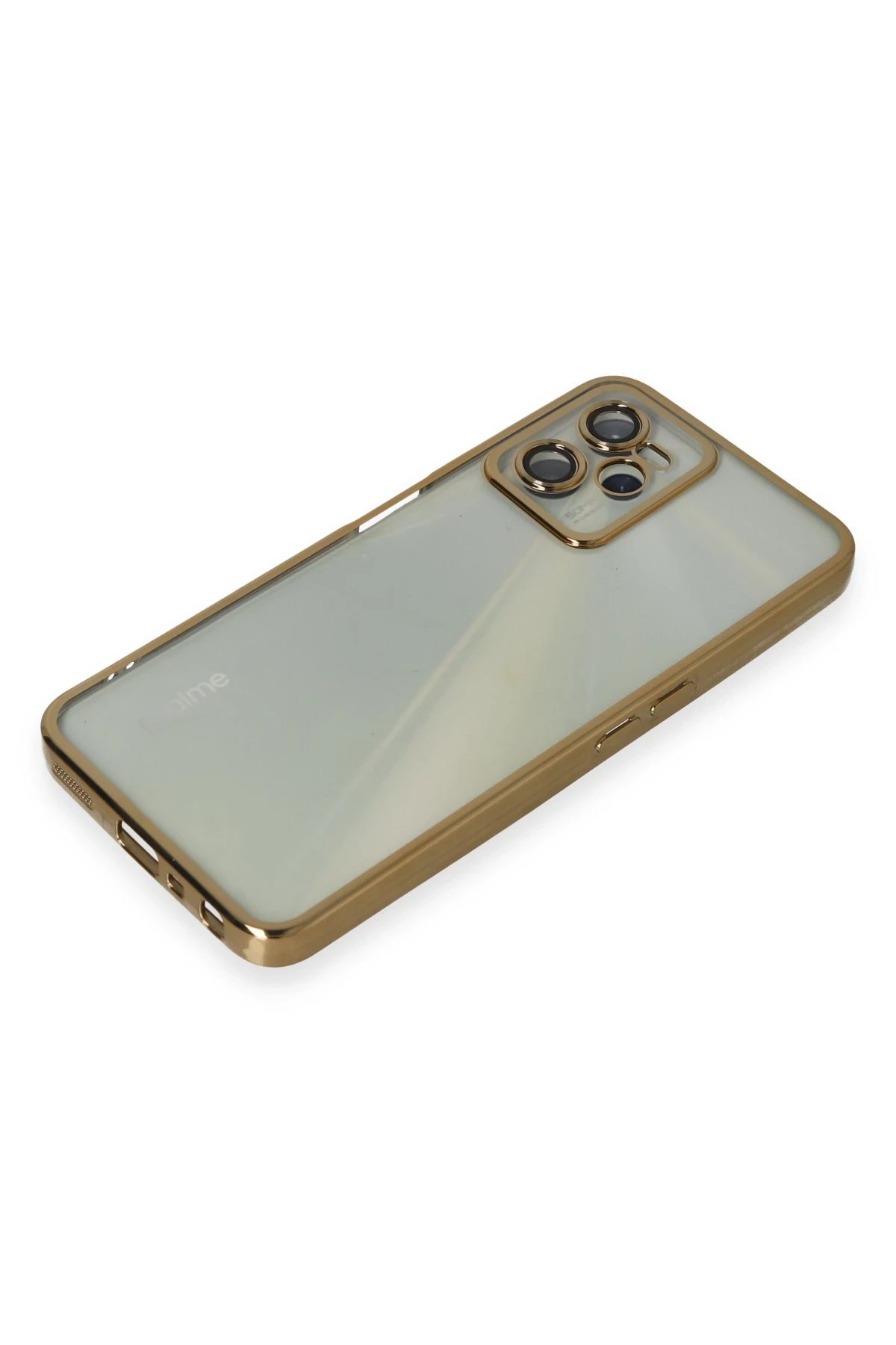 Realme C35 Kılıf Lensli Silikon - Gold-(5796) - Görsel 4